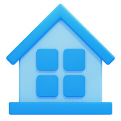 PNG 3D Home icon isolated on a white background
