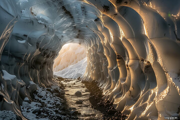 ice tube formed by water in a melting glacier