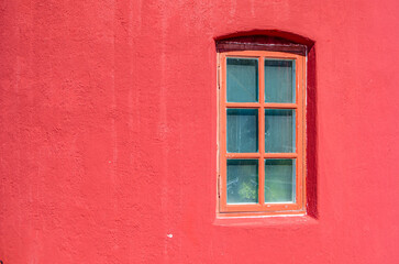 Fototapeta na wymiar Architectural detail, lighthouse window in Alesund, Norway