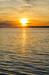 Beautiful sunset over the sea, in Norway