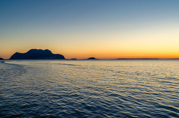 Naklejka na ściany i meble Beautiful sunset over the sea, in Norway