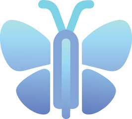 logo of a butterfly centered origami style, icon colored shapes gradient
