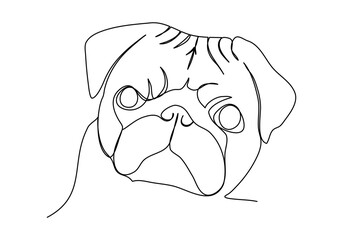 Dog. One line drawing vector illustration.