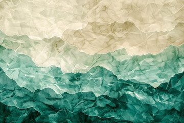 Obraz premium Emerald Green Watercolor Texture, Oceanic Geometric Pattern