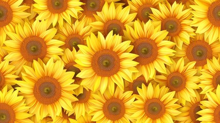 Bright yellow sunflowers fill the frame, creating a vibrant and cheerful background.