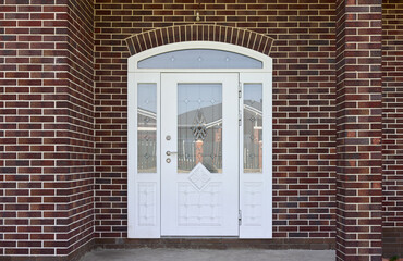 Luxury front door in white color with glass