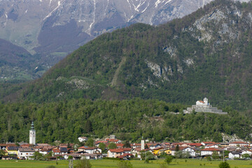 Caporetto, Slovenia. Images of the town's landscape with symbolic and historically significant...