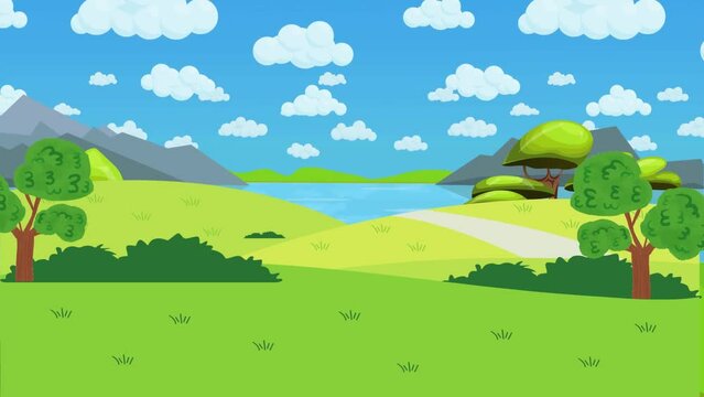 A Meadow On A Sunny Day 4k Animation Stock Footage 