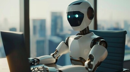 A futuristic robot advisor giving financial advice AI generated illustration