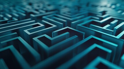 A geometric 3d render of a labyrinthine maze representing financial complexity  AI generated illustration - obrazy, fototapety, plakaty