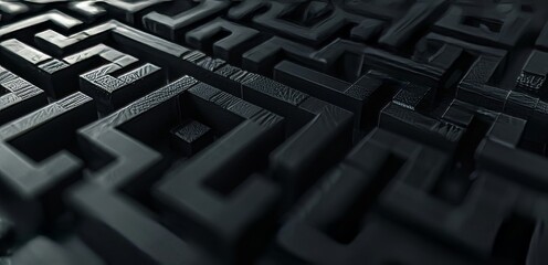 A geometric 3d render of a labyrinthine maze representing financial complexity  AI generated illustration