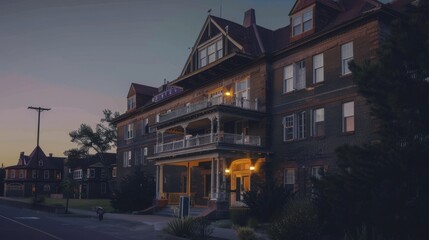 A haunted hotel with a dark history  AI generated illustration