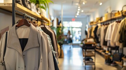 A high-end fashion boutique with designer clothing and accessories  AI generated illustration