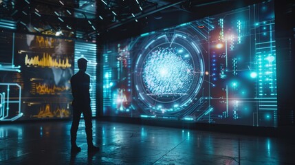 A holographic projection of a business pitch  AI generated illustration