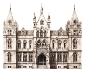 Fototapeta premium PNG Gothic residential building architecture tower spire