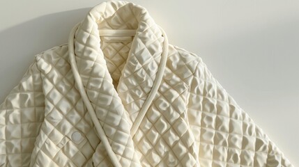 Blank mockup of a quilted bathrobe adding texture and warmth to your loungewear. . - obrazy, fototapety, plakaty