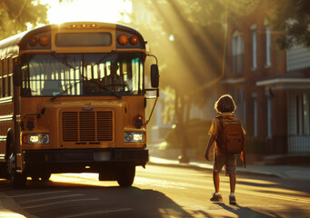 Little Girl Exiting School Bus