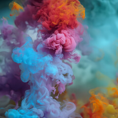 Obraz premium Colorful Smoke Swirling in Air