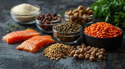 Panorama of healthy fresh ingredients