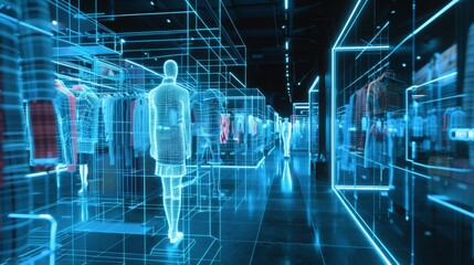 Man Walking Through Room Filled With Clothes