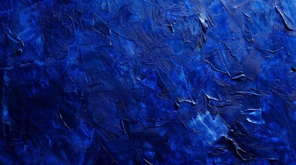 Textured deep blue brush strokes on canvas. Abstract background with copy space for design and creativity concepts.