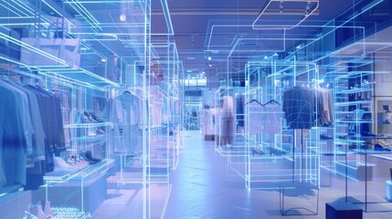 Obraz premium Room Filled With Blue Lights