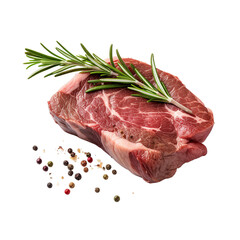 raw beef steak with rosemary