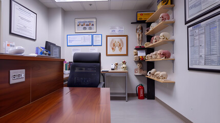 A Professional Otolaryngologist's Office: Where Expertise Meets Patient Care - obrazy, fototapety, plakaty