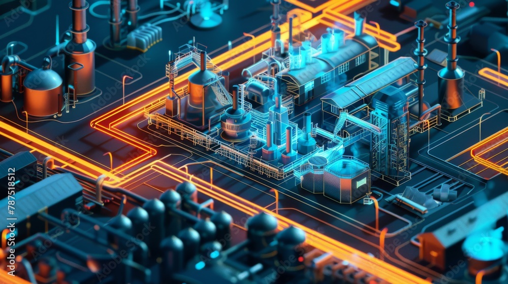 Poster Computer Generated Image of a Factory