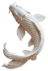 PNG Bas-relief a koi fish sculpture texture animal white white background.