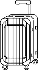 Suitcase. Trip baggage vector linear  illustration.