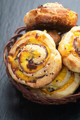 Homemade Puff pastry pinweel ( rolls ) Mini pizza