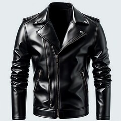 Elegant Black Leather Jacket Showcasing Detailed Craftsmanship and Contemporary Style