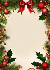 Fototapeta na wymiar christmas wreath with ribbon