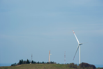 wind turbines and the environment of a beautiful sunny day