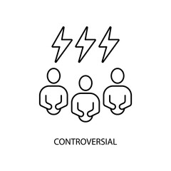 controversial concept line icon. Simple element illustration. controversial concept outline symbol design.