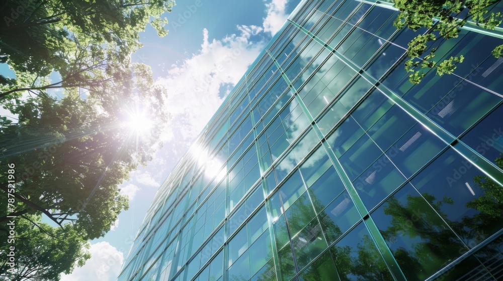 Poster Sunlight Streaming Through Tall Building Windows