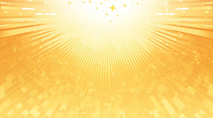 Illuminated golden yellow background with glittering stars.