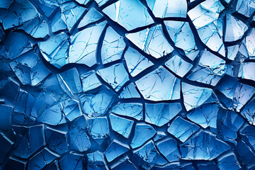 A blue and white image of a cracked surface. - Powered by Adobe