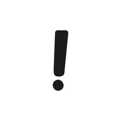 Single exclamation mark doodle. Hand drawn vector illustration