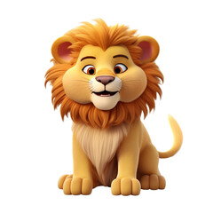 lion cartoon isolated on white background