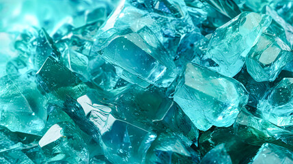 Obraz premium A blue crystal formation with many pieces.