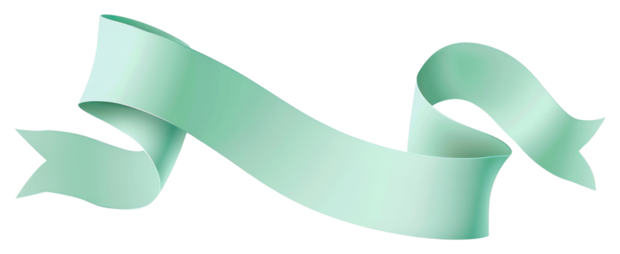PNG Light green gradient vector Ribbon symbol paper smoke pipe.