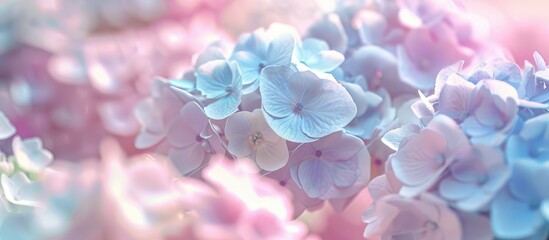 Obraz premium Soft colored hydrangea in a sweet blurred style perfect for backgrounds.