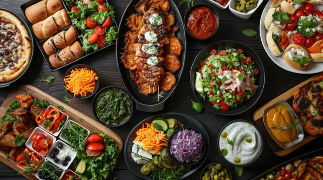 Variety of food options available in the spring season