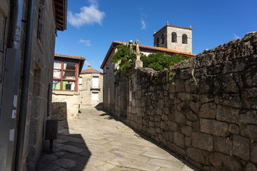 Streets of the old town in the medieval village of Allariz, Orense, Galicia, Spain.
