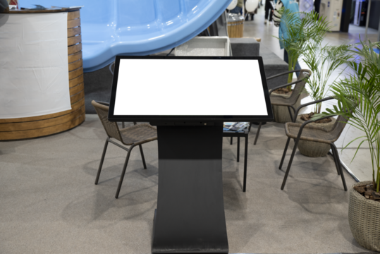 Blank touch screen interactive monitor for clients