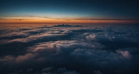 Above the clouds at night