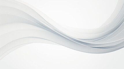 Elegant abstract background with flowing white wave.  Minimalistic white background with a curved line.