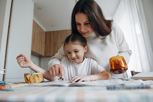 Young Girl Studying at Home